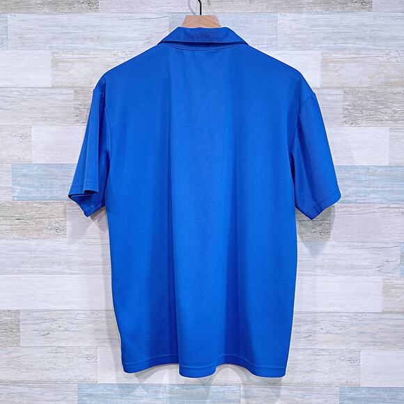 Nike Dri Fit Tech Golf Polo Shirt Blue White Piping Short Sleeve Mens Medium - Picture 4 of 7